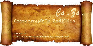 Cseresznyák Zsófia névjegykártya