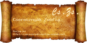 Cseresznyák Zsófia névjegykártya
