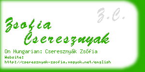 zsofia cseresznyak business card
