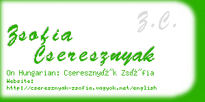zsofia cseresznyak business card
